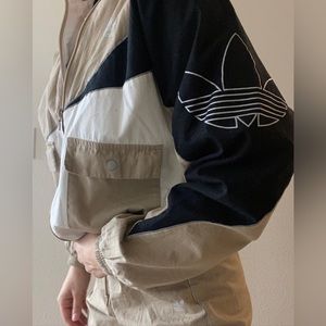 Adidas Track Suit Drawstring Joggers Small Black & Tan